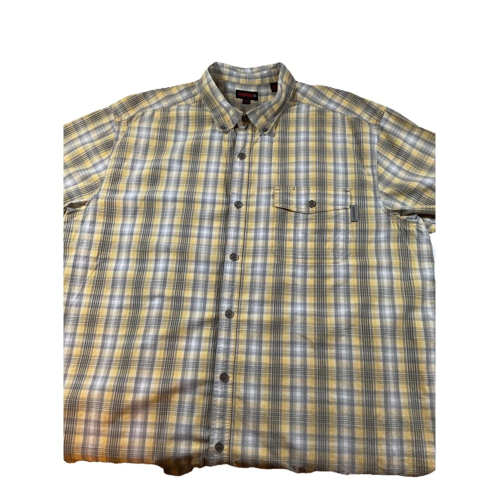 Wolverine Shirt Adult XX Large Yellow Plaid Button Up Outdoors Casual Mens‎ E37